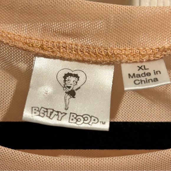 Betty Boop Sheer Women’s Short Sleeve Side Draw-String Top Size X-Large - Picture 4 of 6